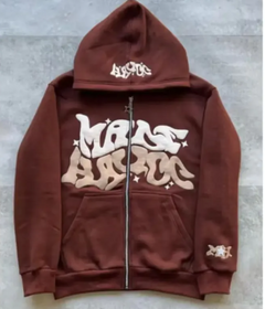 Printed Black Zip Hoodie